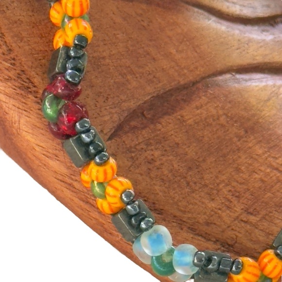 Boho Handcrafted Style Multicolour Beaded Anklet - Picture 4 of 8
